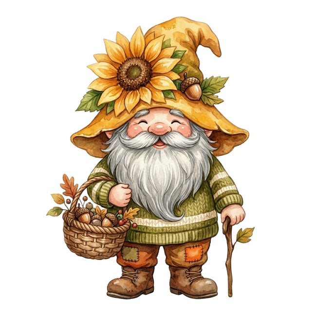 autumn gnome fabric panel