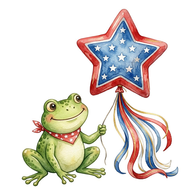 patriotic frog fabric panel