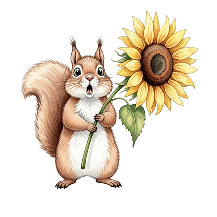 squirrel and sunflower quilt block