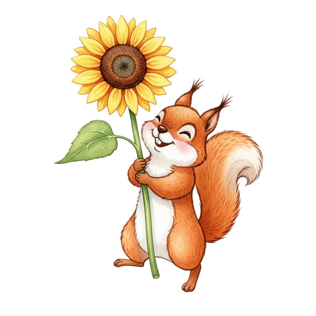 squirrel and sunflower quilt block