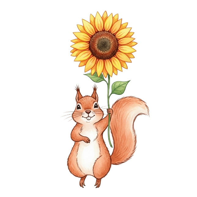 squirrel and sunflower quilt block