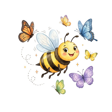 bee and butterflies quilt block