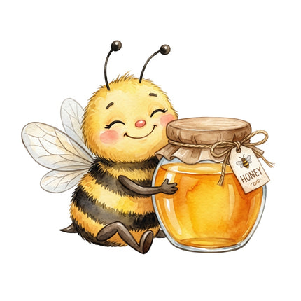 bee and honey fabric panel