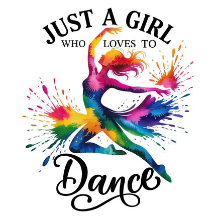 Just A Girl Who Loves To Dance 100% Cotton Fabric Panel Block AQ7450