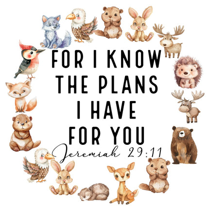 Nursery Animals Jeremiah 29:11 Scripture 100% Cotton Fabric Panel Block AQ7855