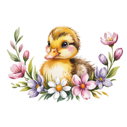 floral duckling fabric panel