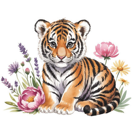 floral tiger fabric panel