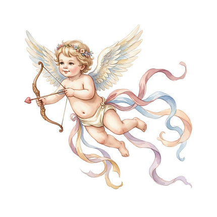 angel cupid fabric panel