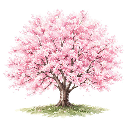 cherry blossom tree fabric panel
