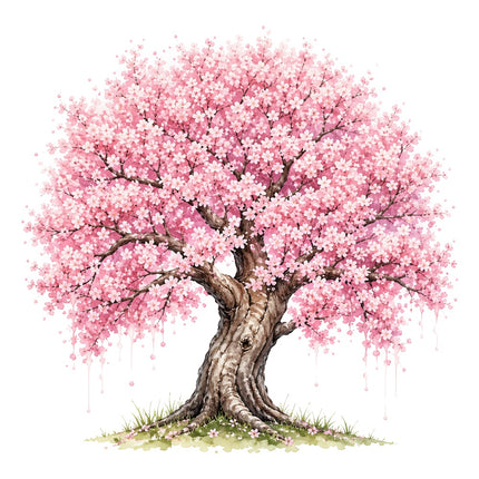cherry blossom tree fabric panel