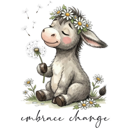 Donkey Embrace Change 100% Cotton Fabric Panel Block Quilt Square AQ9777