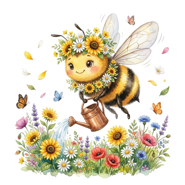 floral bee quilt square