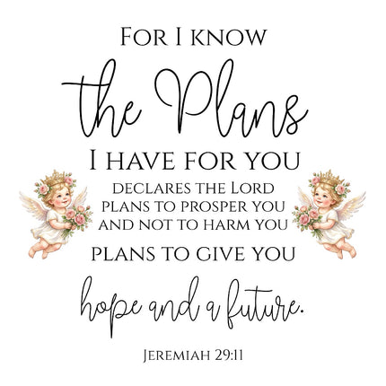 Jeremiah 29:11 Scripture 100% Cotton Fabric Panel Block AR101