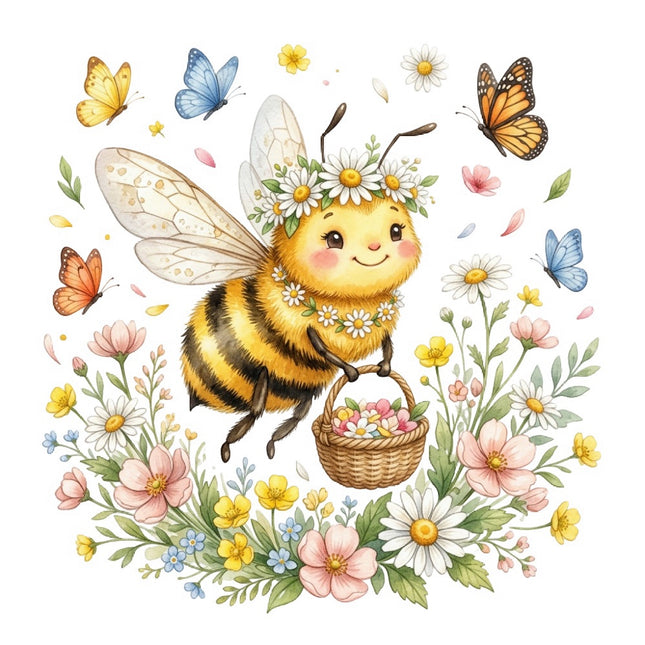 floral bee quilt block