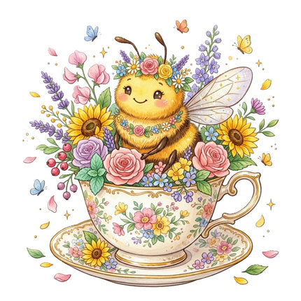 floral bee quilt square