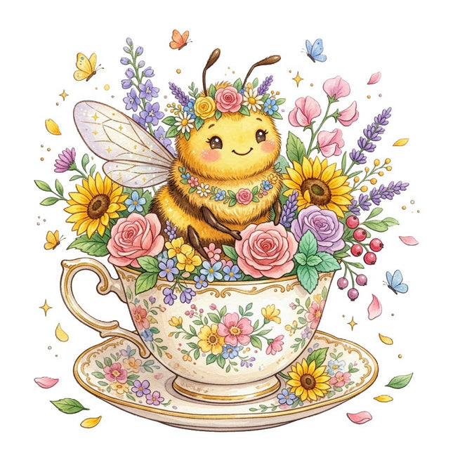 floral bee quilt block
