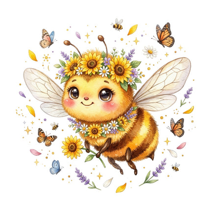 floral bee quilt square