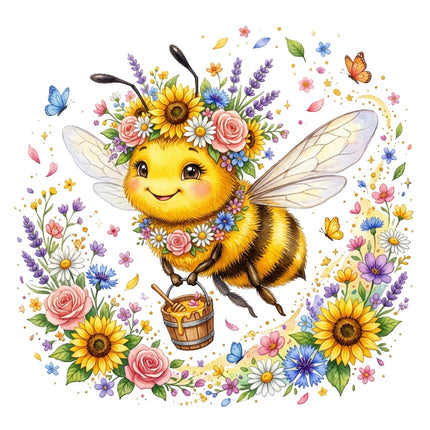 floral bee quilt square