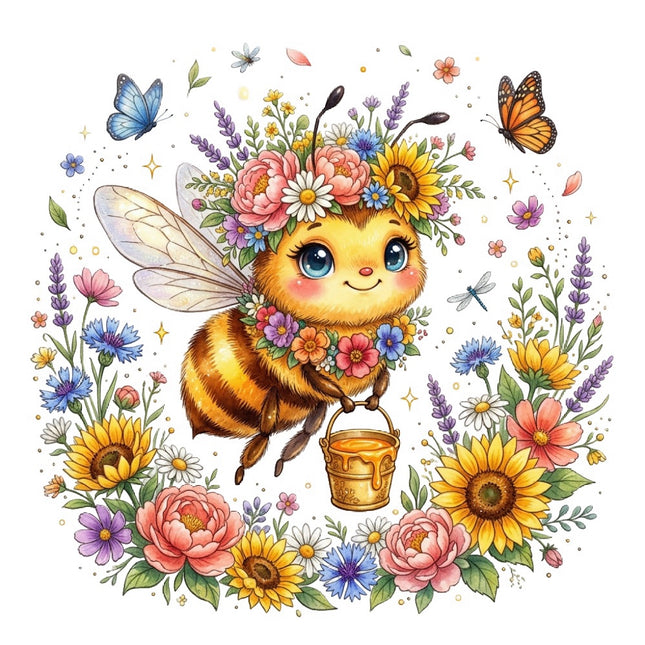 floral bee quilt block