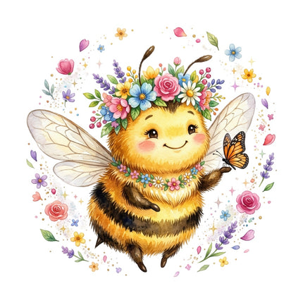floral bee quilt square
