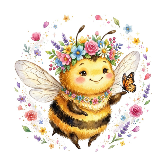 floral bee quilt square
