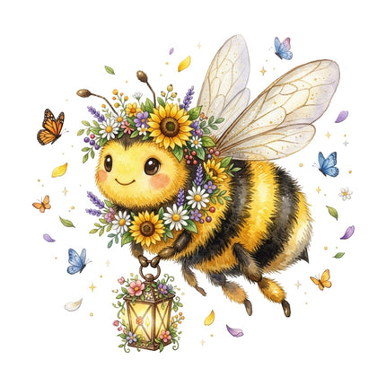 floral bee quilt square