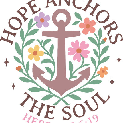 Hebrews 6:19 Hope 100% Cotton Fabric Panel Block AR130