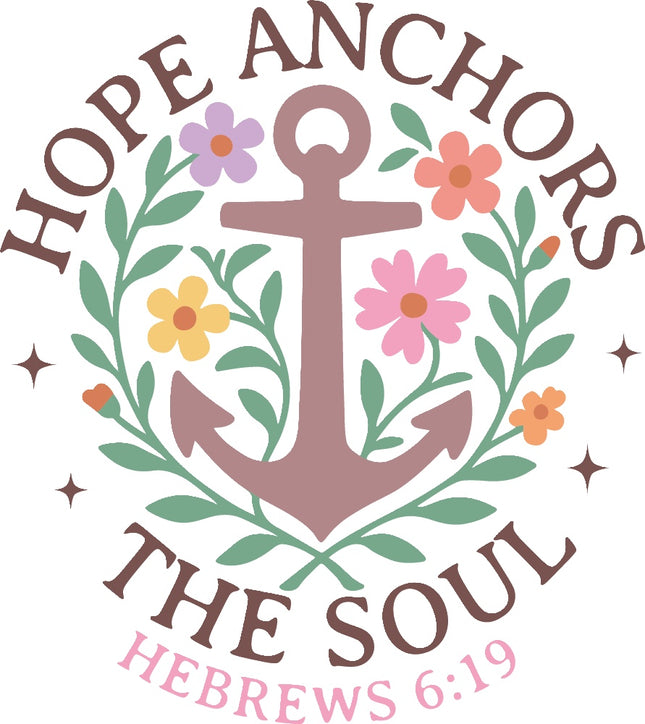 Hebrews 6:19 Hope 100% Cotton Fabric Panel Block AR130