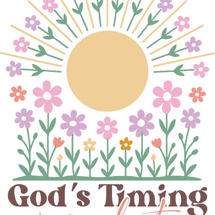 God's Timing is Perfect Faith 100% Cotton Fabric Panel Block AR137