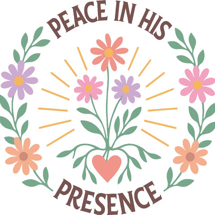 Peace in His Presence 100% Cotton Fabric Panel Block AR144