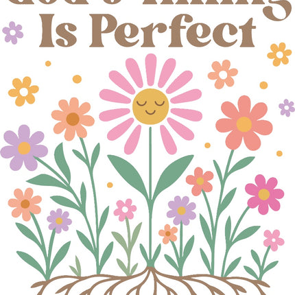 God's Timing is Perfect 100% Cotton Fabric Panel Block AR145