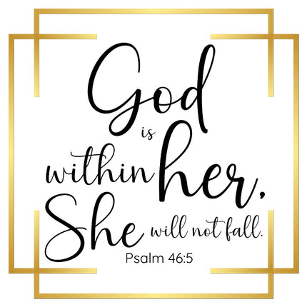Psalm 46:5 Scripture 100% Cotton Fabric Panel Block AR166