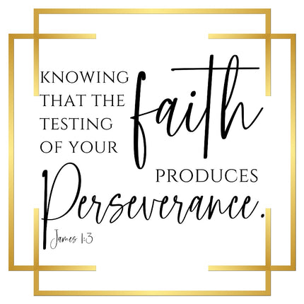 James 1:3 Scripture 100% Cotton Fabric Panel Block AR168