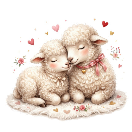 hugging sheep fabric panel