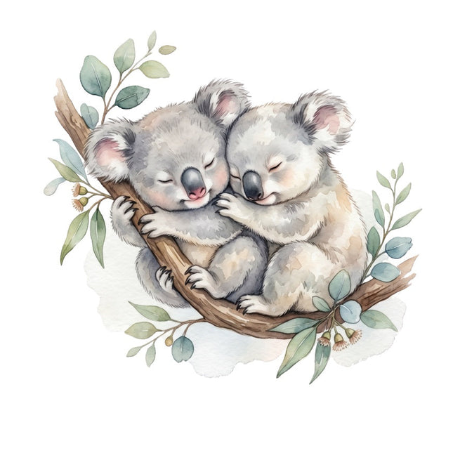 hugging koala bears fabric panel