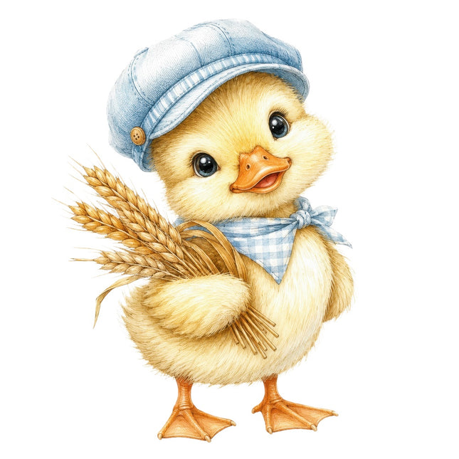 duckling wearing hat fabric panel