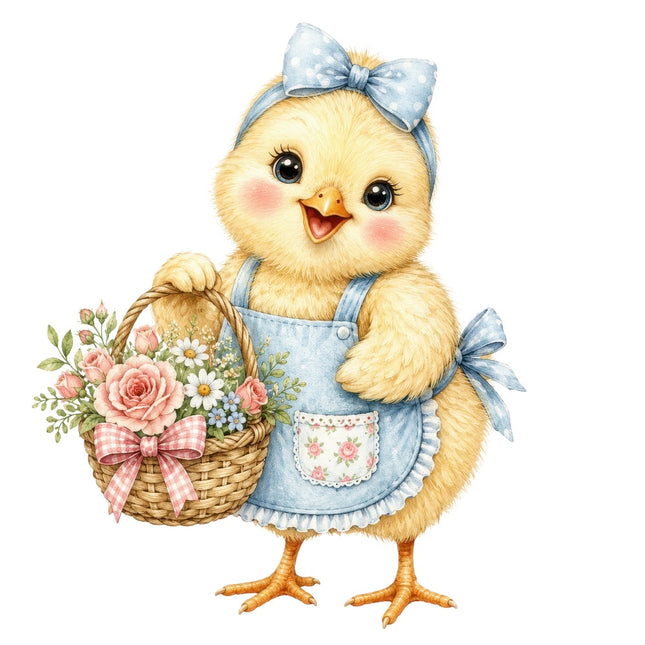 duckling wearing apron fabric panel