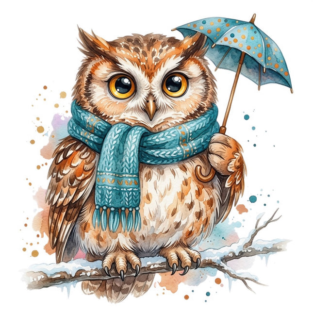 winter owl quilt square
