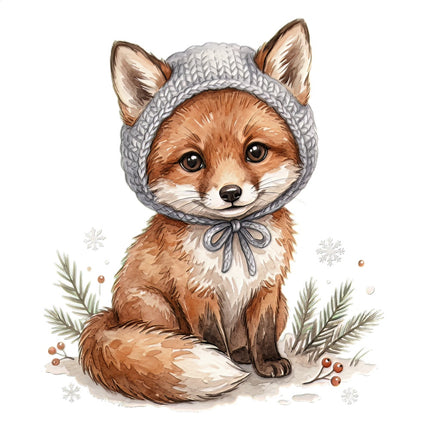 winter fox fabric panel