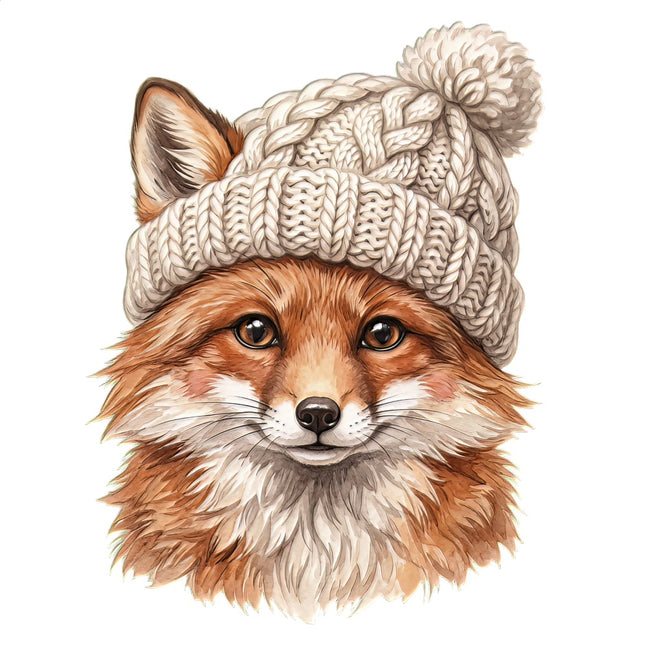 winter fox fabric panel