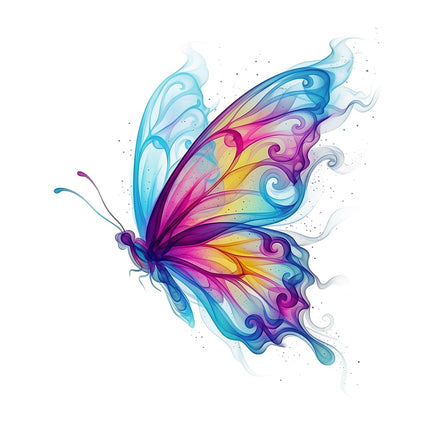 colorful flame butterfly fabric panel