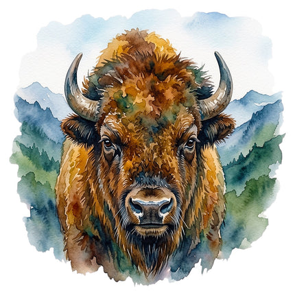 wild bison fabric panel