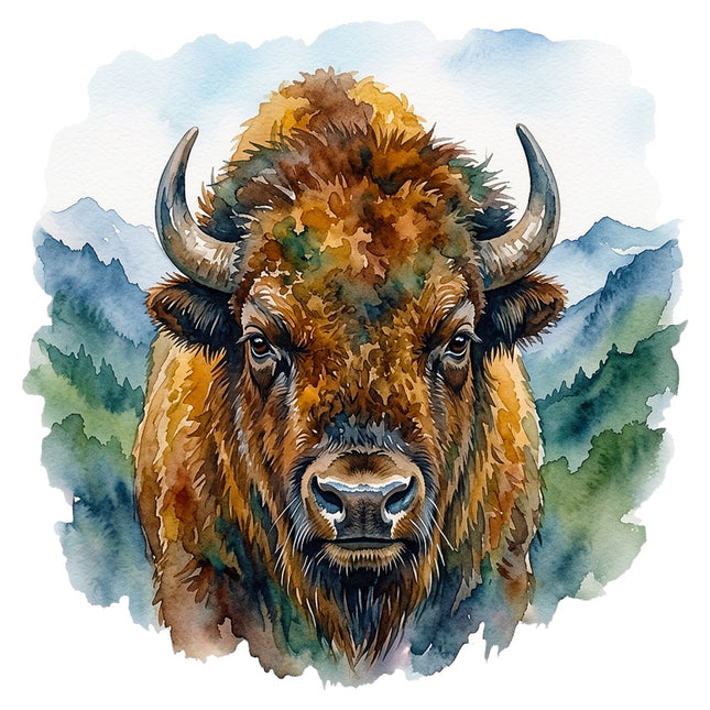 wild bison fabric panel