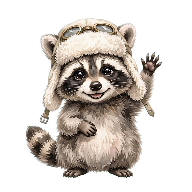 raccoon fabric panel