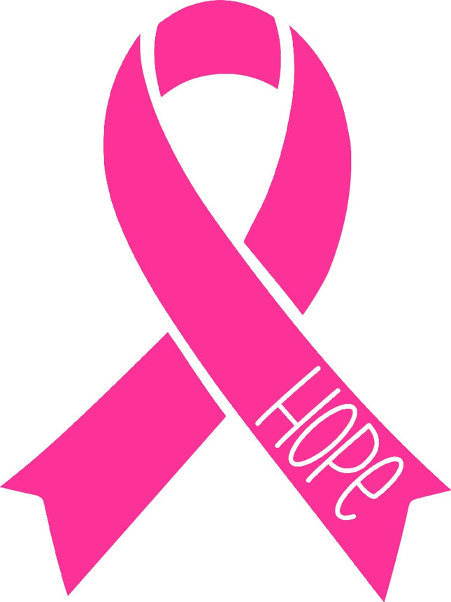 pink ribbon hope fabric panel