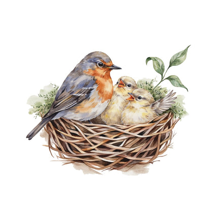 robin nest fabric panel
