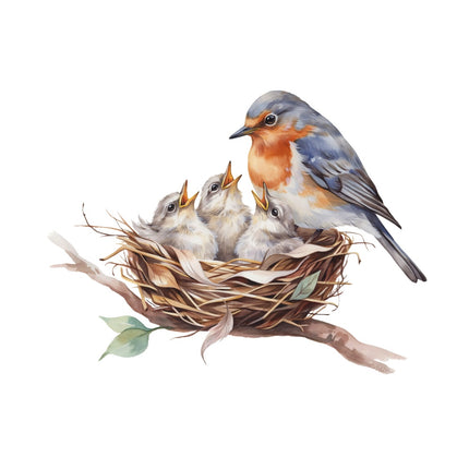robin nest fabric panel