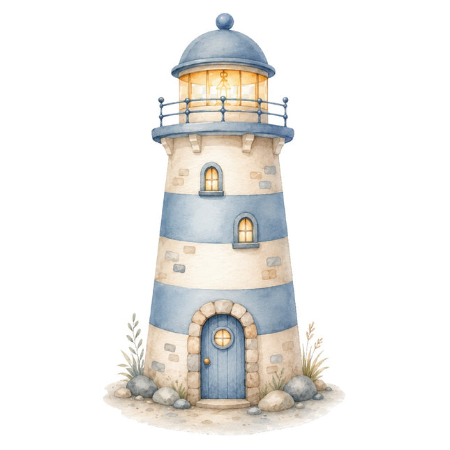 nautical lighthouse fabric panel