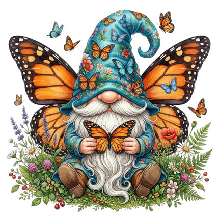 butterfly gnome fabric panel