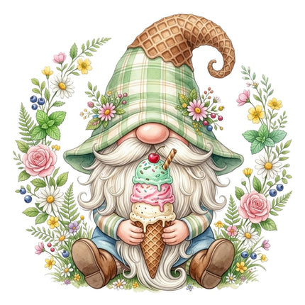 ice cream gnome fabric panel
